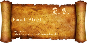 Rossi Virgil névjegykártya